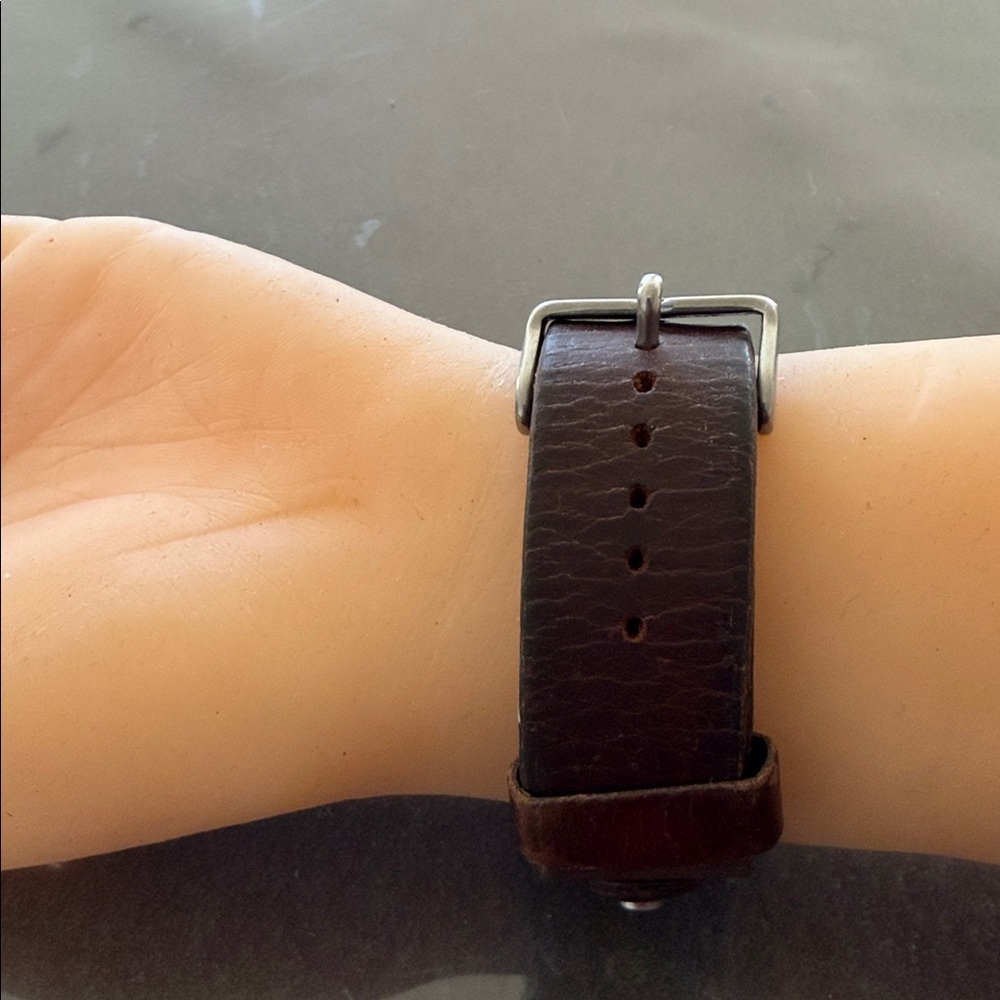 Fossil Silver Case Watch With Brown Leather Band - image 4
